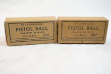 Two boxes of Remington Ball .45 Cal, 100 count total