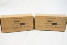 Two boxes of Remington Ball .45 Cal, 100 count total
