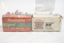 Two boxes of .22 LR Shot, one Remington and one Western, 100 total count