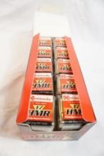 Ten boxes of Hornady 17 HMR, 20 gr XTP, 500 count total
