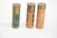 Bag of Assorted 12 gauge shotshells 52 count and three 10 gauge paper hull shells