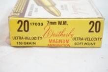 One box of Weatherby 7MM wby magnum 150 gr 20 count