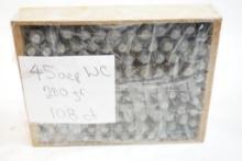 Wooden box of 45 acp WC 200 gr bullets, 108 count