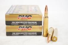 Two boxes of PMC 338 Win Mag 225 gr HP, 40 count