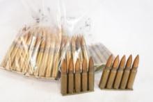 Bag of 8X57 FMJ on stripper clips "1942" military, 75 count