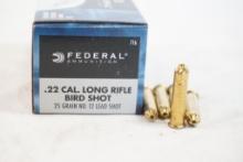 One box of Federal .22 LR Bird shot 25 gr, 50 count