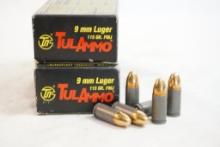 Two boxes of Tulammo 9MM Luger 15 gr, 100 count total