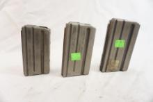 Three metal AR-15 mags