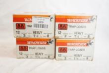 Four boxes of Winchester 12 gauge trap loads #8 shot, 100 count total