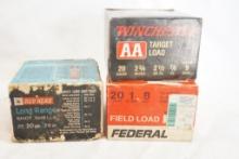 Three boxes of mixed 20 gauge, 8& 9 shot
