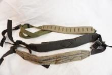 Three rifle slings with padded shoulder