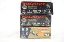 One box of Federal 3" #2 shot, and two boxes of Winchester 3" #4 shot turkey. Count 30.