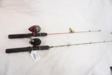 Two small Crappie fishing rods and reels. Used.