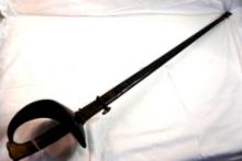 1907 Spanish artillery sword with metal scabbard.