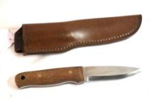 One A.S. Harding fixed blade knife with leather sheath. Looks new.