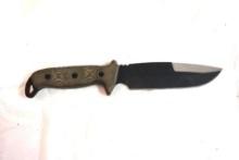 One BEST V-124 Black Eagle fixed blade knife with micarta handle, and nylon sheath. Like new.
