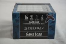 One box of Federal 16 ga #6 shot game loads. Count 25.