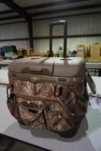 One Igloo Sportsman camo ice cooler on pull wheels.