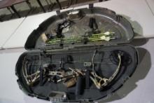 One Plano hard bow case with a BEAR Domain compound bow 33" axel to axel. Has Trophy Ridge bow