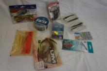 Bag of miscellaneous fishing items.