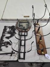 Two wall cowboy hat racks.