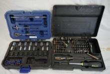 One partial Kobalt socket set, and one Wheeler screwdriver set,