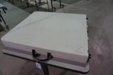 One folding table.