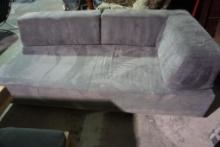 One 76" gray corner love seat.