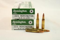 Two boxes of Remington 223 Rem 55 gr FMJ. Count 40.