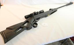 One Gamo silent cat barrel cock rifle. With scope.