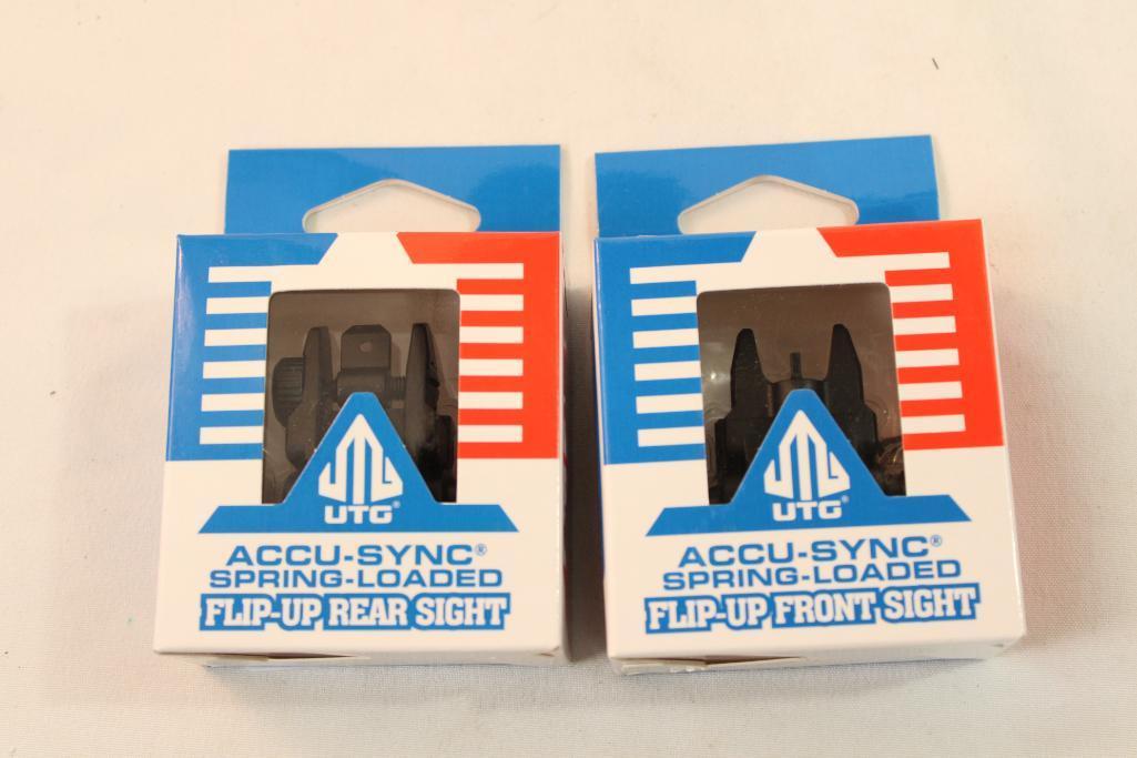 UTG Accu-sync spring loaded Front and Rear sights. In packages.