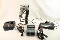 Box containing a Topaz system signature LCD, Alarm Lock infrared printer, Symbol barcode scanner