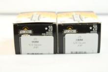 Two boxes of Armscor 9mm 124 gr JHP. Count 40.