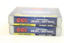 Two boxes of CCI 38 SPL/357 shotshells #9 shot. Count 20.