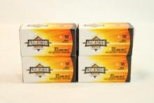 Four boxes of Armscor 22 LR 36 gr HP. Count 200.