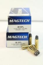 Two boxes of MagTech 38 Spl 158 gr LRN. Count 100.