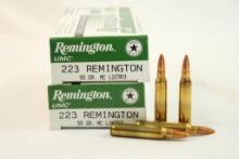 Two boxes of Remington 223 Rem 55 gr FMJ. Count 40.
