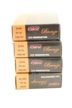 Four boxes of PMC Bronze 223 Rem 55 gr FMJ-BT. Count 80.