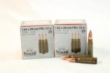Two boxes of Sterling 7.62x39 FMJ. Count 40.