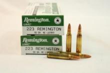 Two boxes of Remington 223 Rem 55 gr FMJ. Count 40.