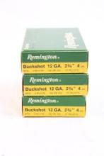 Three boxes of Remington 12 ga #4 Buck. Count 15.