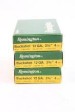 Three boxes of Remington 12 ga #4 Buck. Count 15.