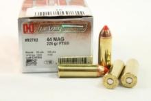 One box of Hornady Lever 44 Mag 225 gr FTX. Count 20.