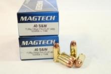 Two boxes of MagTech 40 S&W 180 gr FMJ-FN. Count 100.