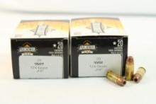 Two boxes of Armscor 9mm 124 gr JHP. Count 40.