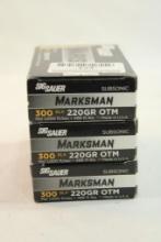 Three boxes of Sig Sauer 300 BlackOut. 220 gr OTM. Count 60.