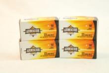 Four boxes of Armscor 22 LR 36 gr HP. Count 200.