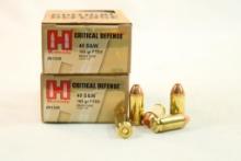 Two boxes of Hornady 40 S&W Defense 165 gr FTX. Count 40.