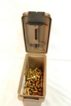 One plastic ammo box of 45 ACP FMJ. Count 200.