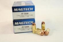 Two boxes of MagTech 40 S&W 180 gr FMJ-FN. Count 100.